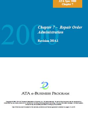 ATA Spec 2000 ch7-2014 Repair Order Administration (Ch. 7)